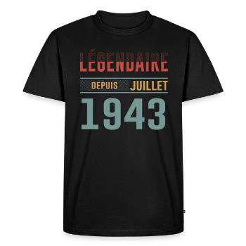 Légendaire Depuis Juillet 1943 Anniversaire Cadeau - T-shirt Premium bio Homme - noir - Devant - Nico (187cm)