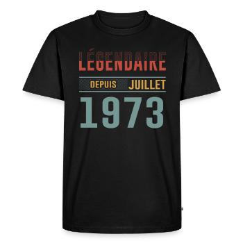 Légendaire Depuis Juillet 1973 Anniversaire Cadeau - T-shirt Premium bio Homme - noir - Devant - Nico (187cm)