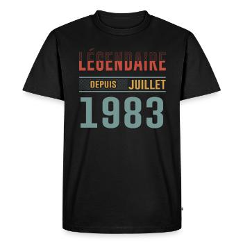 Légendaire Depuis Juillet 1983 Anniversaire Cadeau - T-shirt Premium bio Homme - noir - Devant - Nico (187cm)