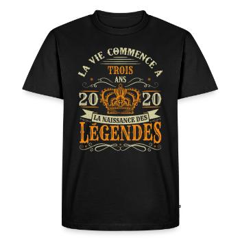3 Ans 2020 Joyeux Anniversaire Vintage Perfection - T-shirt Premium bio Homme - noir - Devant - Nico (187cm)