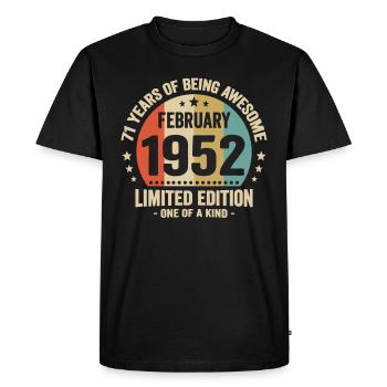 71 Years Of Being Awesome Since February 1952 - Men's Premium Organic T-Shirt - black - Front - Nico (187cm)