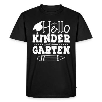 Hello Kindergarten - Men's Premium Organic T-Shirt - black - Front - Nico (187cm)