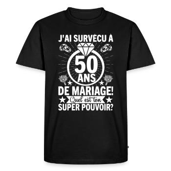 Cadeau Pour 50 Ans De Mariage - T-shirt Premium bio Homme - noir - Devant - Nico (187cm)