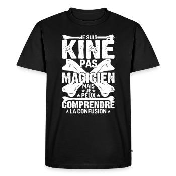 Je Suis Kiné Pas Magicien - T-shirt Premium bio Homme - noir - Devant - Nico (187cm)
