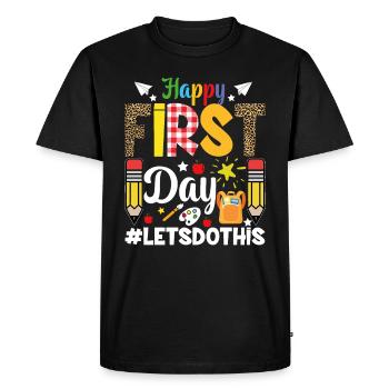 Hello Kindergarten - Men's Premium Organic T-Shirt - black - Front - Nico (187cm)