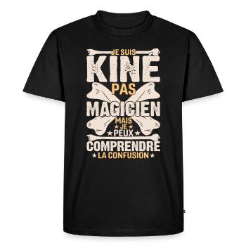 Je Suis Kiné Pas Magicien - T-shirt Premium bio Homme - noir - Devant - Nico (187cm)