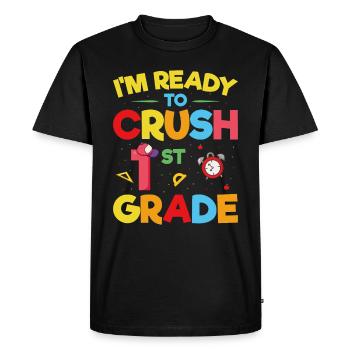 Je Suis Prêt À Écraser La 1ère Année - T-shirt Premium bio Homme - noir - Devant - Nico (187cm)