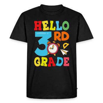 Hello 3rd Year - Men's Premium Organic T-Shirt - black - Front - Nico (187cm)