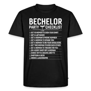 Liste De Contrôle Pour La Fête De Bechlor - T-shirt Premium bio Homme - noir - Devant - Nico (187cm)