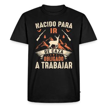 Né Pour Aller À La Chasse Chasser Cadeau Nature - T-shirt Premium bio Homme - noir - Devant - Nico (187cm)