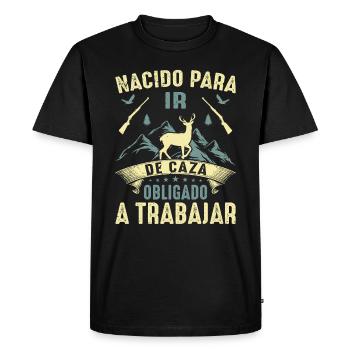 Né Pour Aller À La Chasse Chasser Cadeau Nature - T-shirt Premium bio Homme - noir - Devant - Nico (187cm)