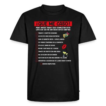 Liste De Demandes De Mariage Pour Les Mariés - T-shirt Premium bio Homme - noir - Devant - Nico (187cm)