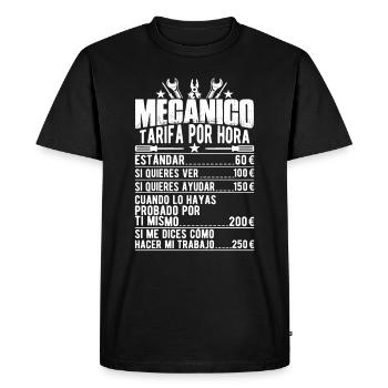 Le Tarif Horaire D'un Mécanicien - T-shirt Premium bio Homme - noir - Devant - Nico (187cm)