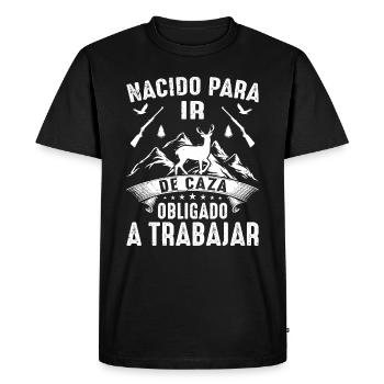 Né Pour Aller À La Chasse Chasser Cadeau Nature - T-shirt Premium bio Homme - noir - Devant - Nico (187cm)