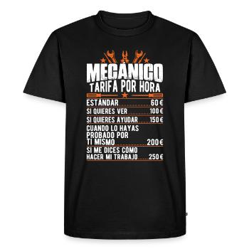 Le Tarif Horaire D'un Mécanicien - T-shirt Premium bio Homme - noir - Devant - Nico (187cm)
