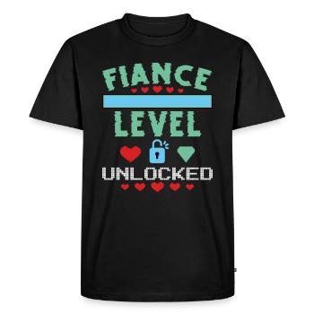 Niveau De Fiancé Déverrouillé - T-shirt Premium bio Homme - noir - Devant - Nico (187cm)