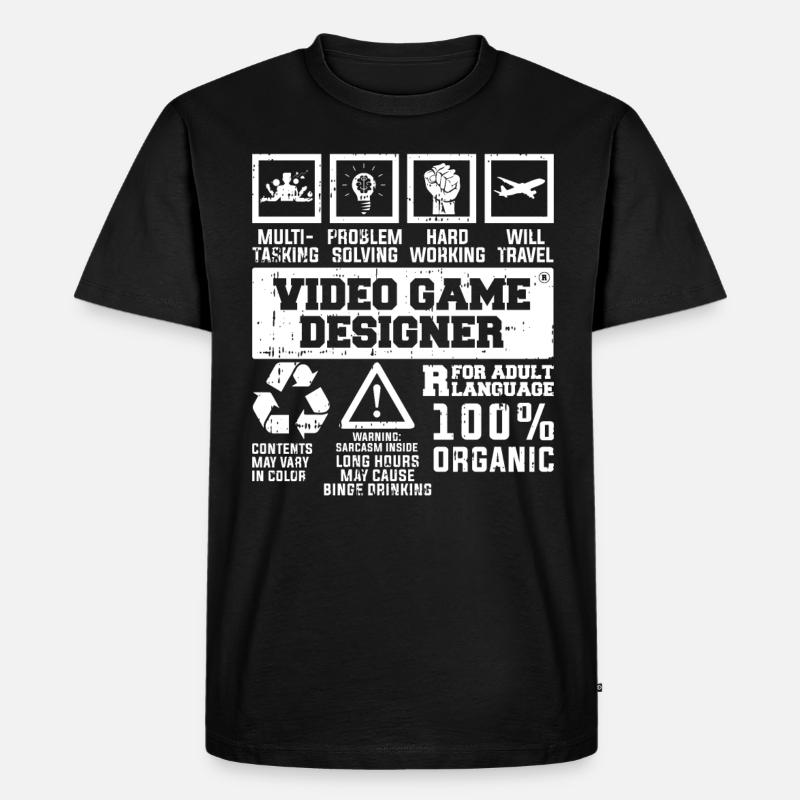 Video Game Designer - Männer Premium Bio T-Shirt - Schwarz