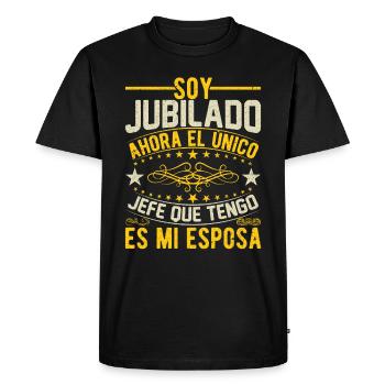 Je Suis Retraité - T-shirt Premium bio Homme - noir - Devant - Nico (187cm)
