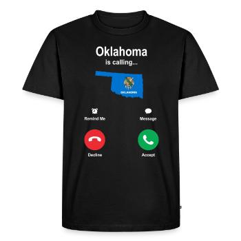 Visite à Oklahoma Gift - T-shirt Premium bio Homme - noir - Devant - Nico (187cm)