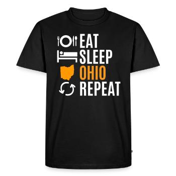 Eat Sleep Ohio Repeat Gift - Men's Premium Organic T-Shirt - black - Front - Nico (187cm)