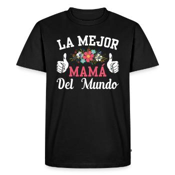 Certifiée Meilleure Maman du Monde - T-shirt Premium bio Homme - noir - Devant - Nico (187cm)