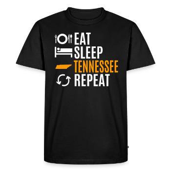 Eat Sleep Tennessee Repeat Cadeau - T-shirt Premium bio Homme - noir - Devant - Nico (187cm)