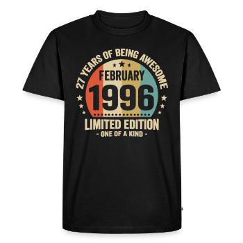 27 Ans D'être Génial Depuis Février 1996 - T-shirt Premium bio Homme - noir - Devant - Nico (187cm)