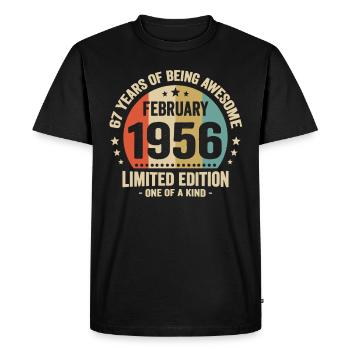 67 Ans D'être Génial Depuis Février 1956 - T-shirt Premium bio Homme - noir - Devant - Nico (187cm)