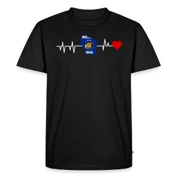 Wisconsin heartbeat gift - Men's Premium Organic T-Shirt - black - Front - Nico (187cm)