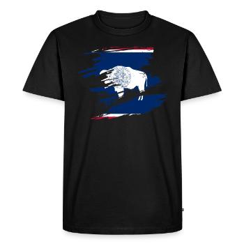 Cadeau maison Wyoming - T-shirt Premium bio Homme - noir - Devant - Nico (187cm)
