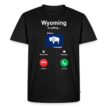 Voyage Wyoming Cadeau - T-shirt Premium bio Homme - noir - Devant - Nico (187cm)
