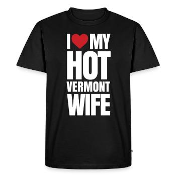 Vermont wife gift - Men's Premium Organic T-Shirt - black - Front - Nico (187cm)