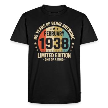 85 Ans D'être Génial Depuis Février 1938 - T-shirt Premium bio Homme - noir - Devant - Nico (187cm)