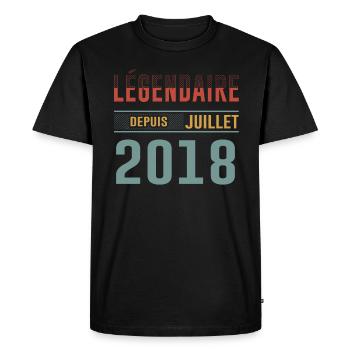 Juillet 2018 Anniversaire Idée Cadeau Vintage - T-shirt Premium bio Homme - noir - Devant - Nico (187cm)
