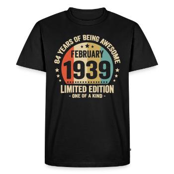 84 Ans D'être Génial Depuis Février 1939 - T-shirt Premium bio Homme - noir - Devant - Nico (187cm)