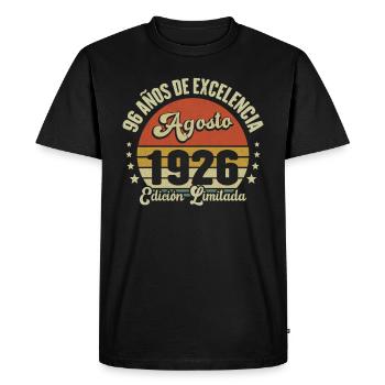 Birthday Vintage Gift Idea August Humor 96 - Men's Premium Organic T-Shirt - black - Front - Nico (187cm)
