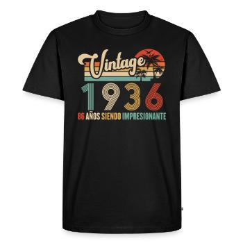 Anniversaire Vintage Idée Cadeau D Anniversaire 86 - T-shirt Premium bio Homme - noir - Devant - Nico (187cm)
