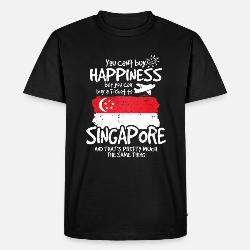 Singapur - Männer Premium Bio T-Shirt - Schwarz