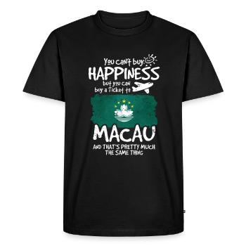 Macau - Men's Premium Organic T-Shirt - black - Front - Nico (187cm)