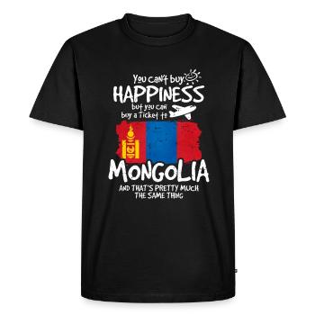 Mongolia - Men's Premium Organic T-Shirt - black - Front - Nico (187cm)