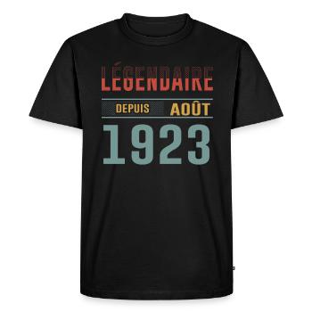 Légendaire Depuis Août 1923 Anniversaire Cadeau - T-shirt Premium bio Homme - noir - Devant - Nico (187cm)