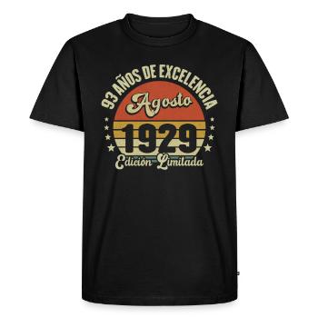 Anniversaire Vintage Idée Cadeau Août Humour 93 - T-shirt Premium bio Homme - noir - Devant - Nico (187cm)