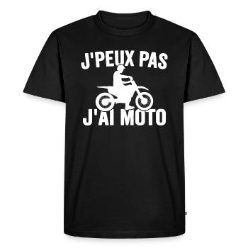 Je Peux Pas J'ai Moto Humour Cadeau Anniversaire - T-shirt Premium bio Homme - noir - Devant - Nico (187cm)