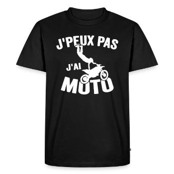 Je Peux Pas J'ai Moto Humour Cadeau Anniversaire - T-shirt Premium bio Homme - noir - Devant - Nico (187cm)