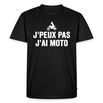 Je Peux Pas J'ai Moto Humour Cadeau Anniversaire - T-shirt Premium bio Homme - noir - Devant - Nico (187cm)