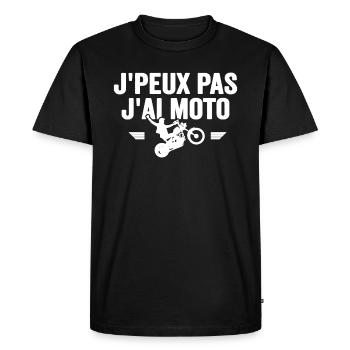 Je Peux Pas J'ai Moto Humour Cadeau Anniversaire - T-shirt Premium bio Homme - noir - Devant - Nico (187cm)