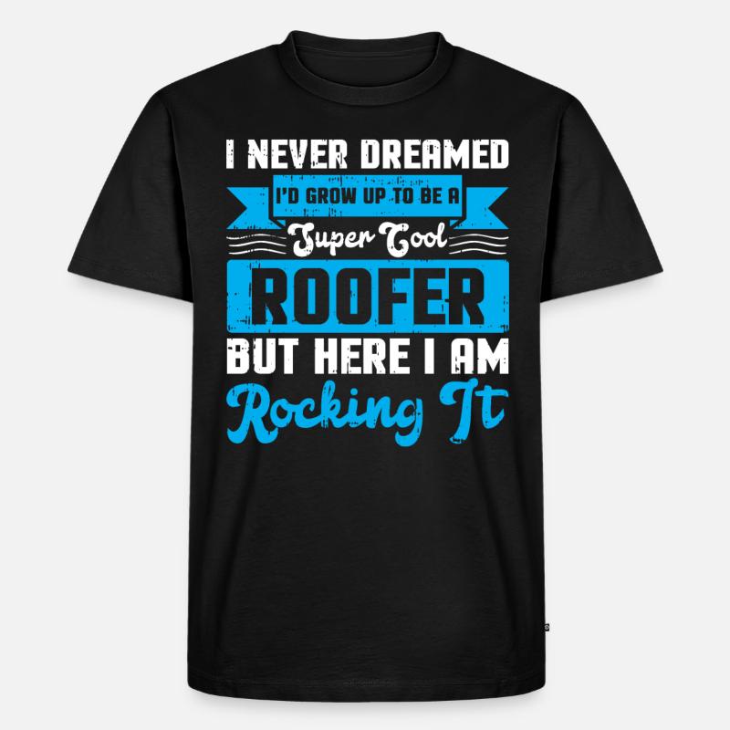 Bauarbeiter Dachdecker Geschenkidee - Männer Premium Bio T-Shirt - Schwarz