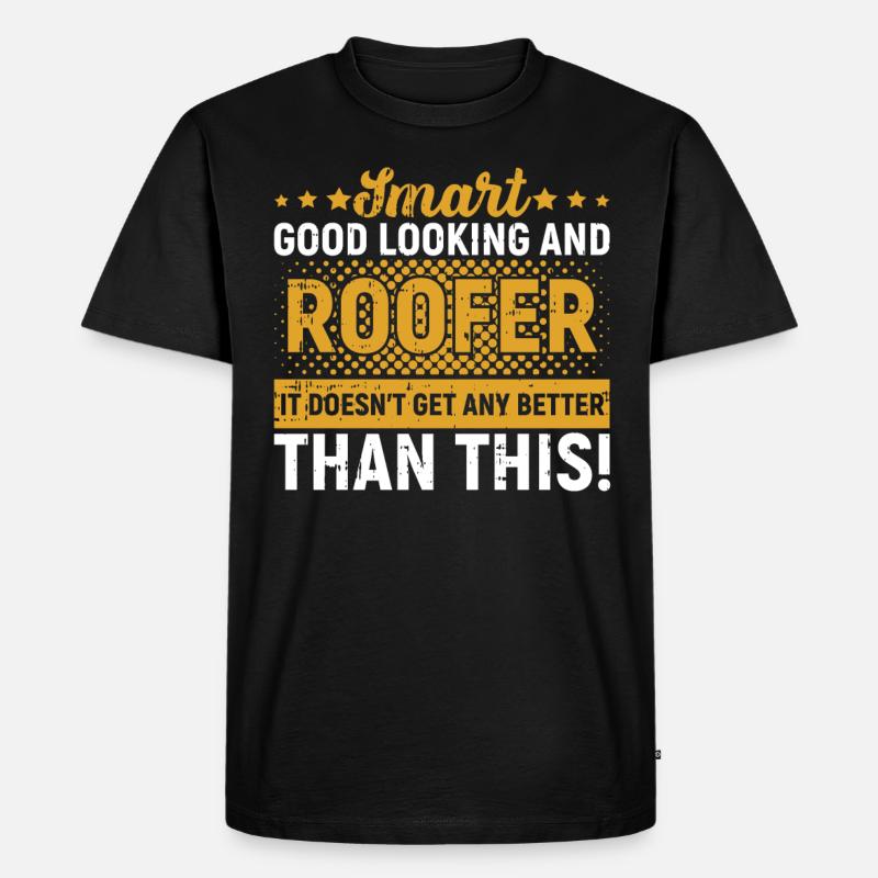 Bauarbeiter Dachdecker Geschenkidee - Männer Premium Bio T-Shirt - Schwarz