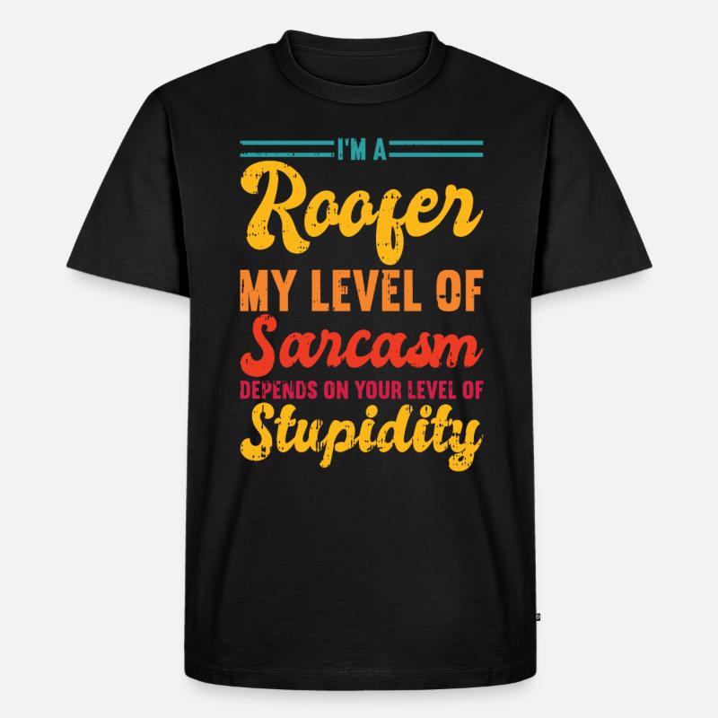 Bauarbeiter Dachdecker Geschenkidee - Männer Premium Bio T-Shirt - Schwarz
