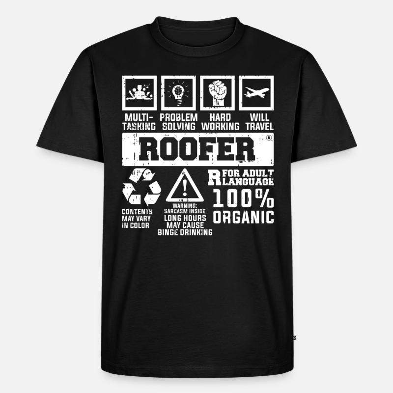 Bauarbeiter Dachdecker Geschenkidee - Männer Premium Bio T-Shirt - Schwarz
